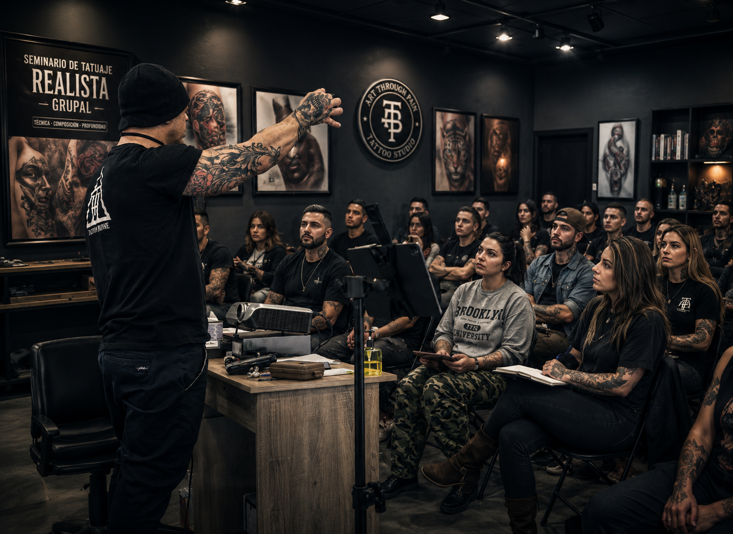 Seminario privado de tatuaje realista Black & Grey en Barcelona y Madrid con Doows Tattoo Artist